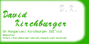 david kirchburger business card